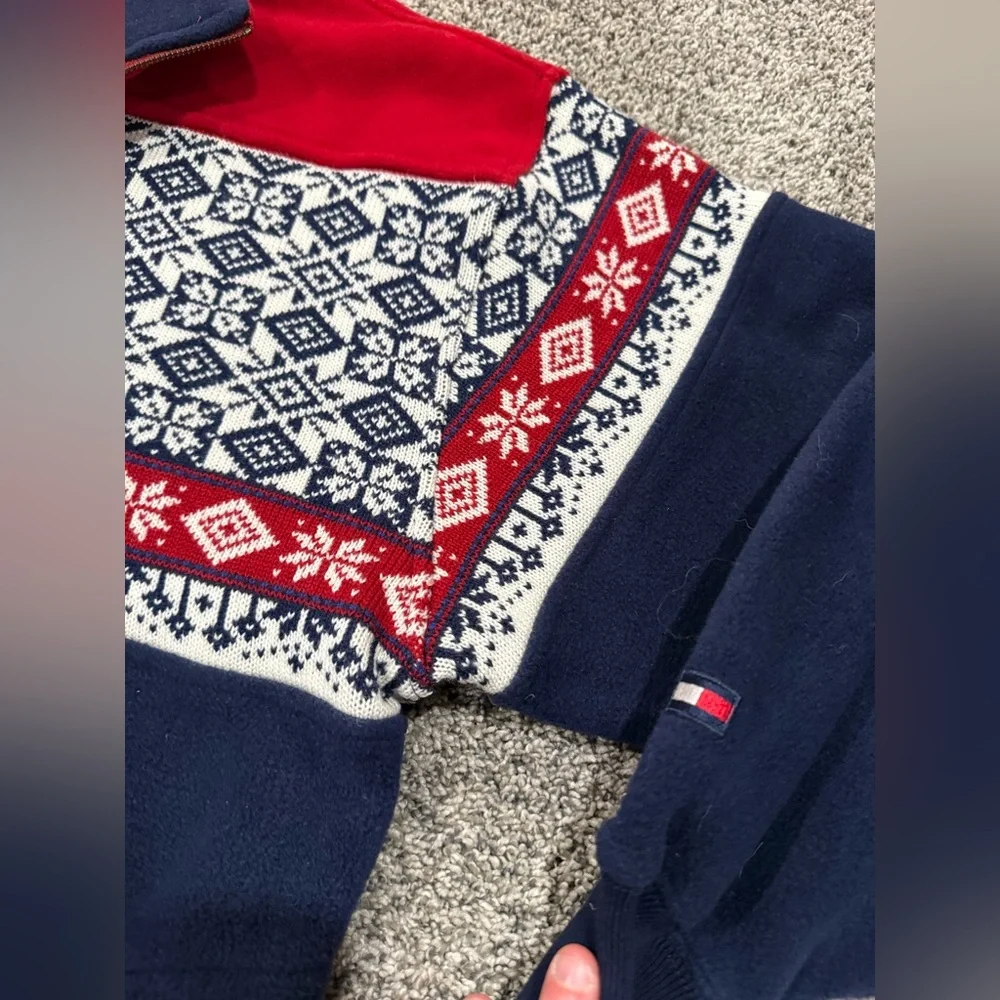 NWT vintage dead stock Tommy Hilfiger men's quarter zip USA inspired, size large - Picture 2 of 8